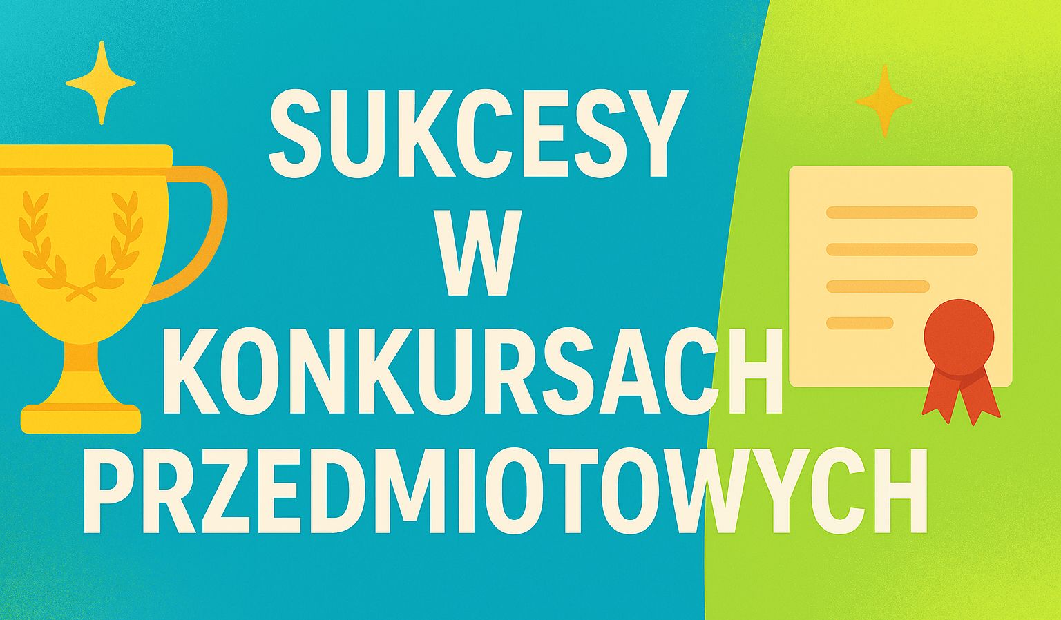 sukcesy w konkursach przedmiotowych - baner