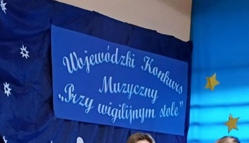 Wojewódzki Konkurs Muzyczny - napis na gali wręczenia nagród