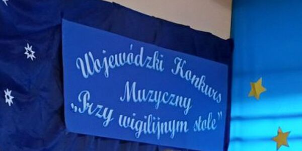 Wojewódzki Konkurs Muzyczny - napis na gali wręczenia nagród