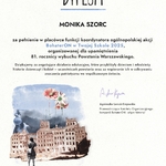 Dyplom pani Moniki Szorc